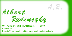 albert rudinszky business card